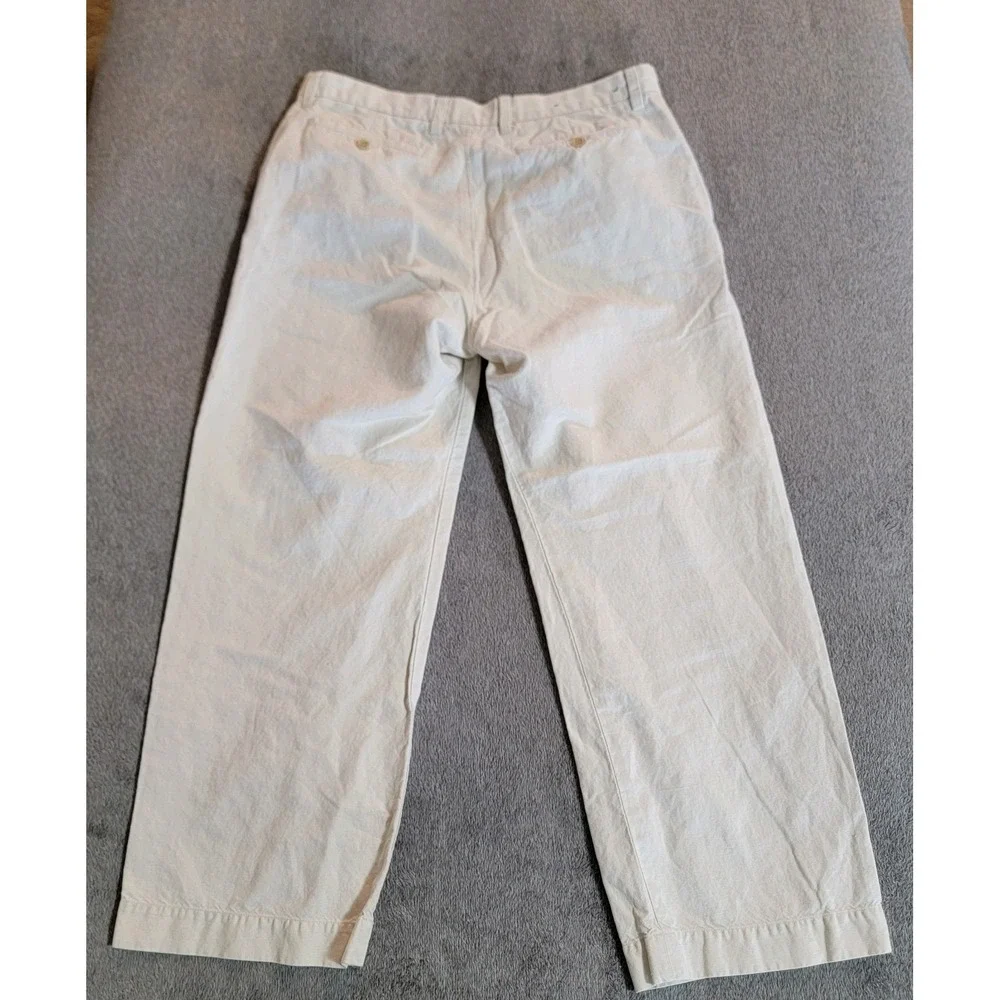 Banana Republic Men's Dawson 52% Linen 48% Cotton Beige Pants Size 35x30